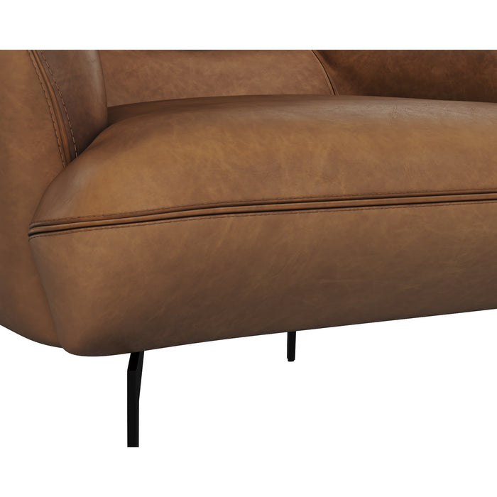 Sunpan Armani Brown Leather Modern Armchair 