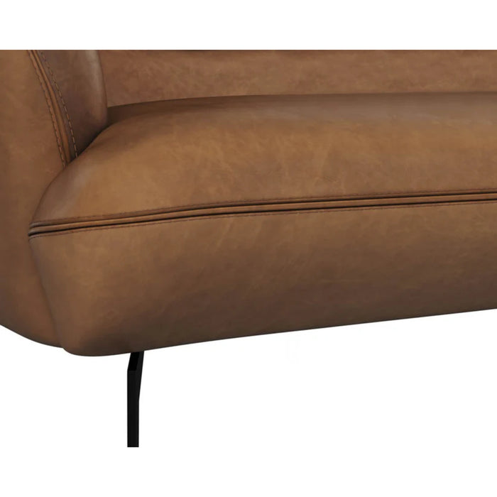 Sunpan Armani Brown Leather Sofa