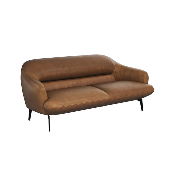 Sunpan Armani Brown Leather Sofa