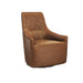 Sunpan Carmine Brown Leather Modern Swivel Lounge Chair
