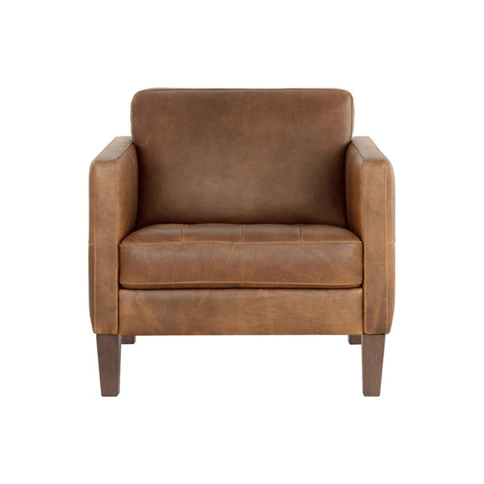 Sunpan Karmelo Cognac Leather Modern Armchair