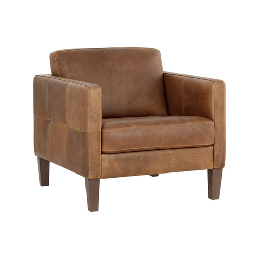 Sunpan Karmelo Cognac Leather Modern Armchair