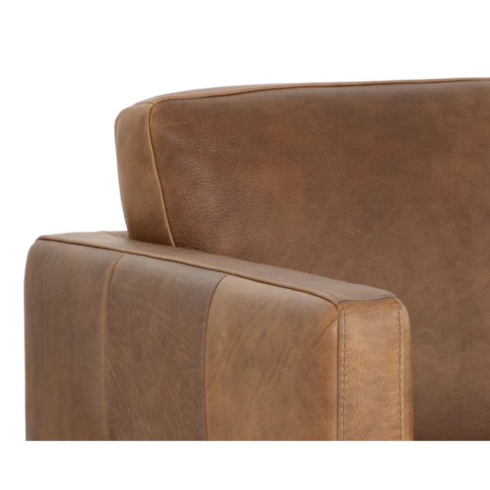 Sunpan Karmelo Cognac Leather Modern Armchair