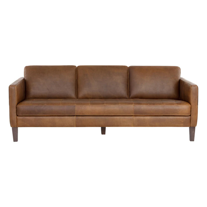 Sunpan Karmelo Brown Leather Sofa