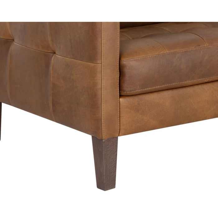 Sunpan Karmelo Brown Leather Sofa