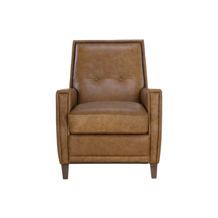 Sunpan Florenzi Brown Leather Modern Lounge Chair