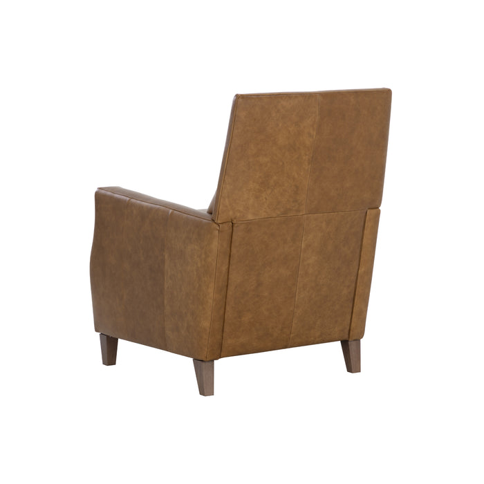 Sunpan Florenzi Brown Leather Modern Lounge Chair