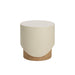 Sunpan Patras Indoor and Outdoor Round White Concrete End Table 