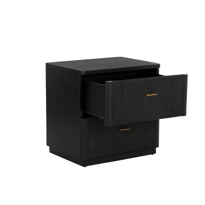 Sunpan Etienne Rectangular Paper Rope Drawer Wood Nightstand