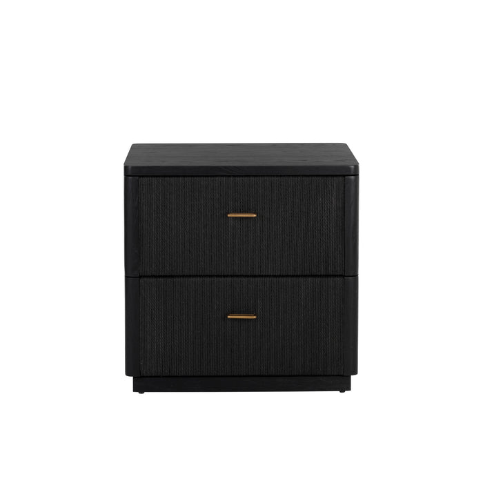 Sunpan Etienne Rectangular Paper Rope Drawer Wood Nightstand