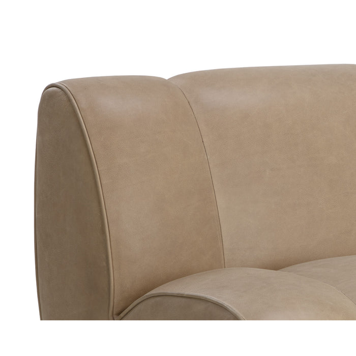 Sunpan Blaise Leather Modern Swivel Lounge Chair
