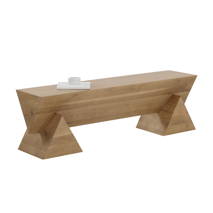 Sunpan Gregor Hancrafted Solid Acacia Wood Bench