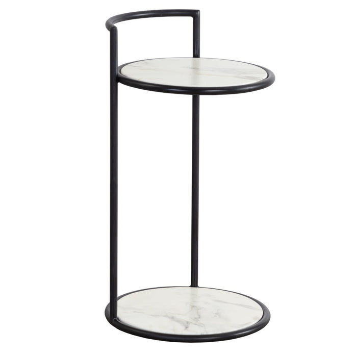 Sunpan Parga Indoor and Outdoor Round Concrete End Table