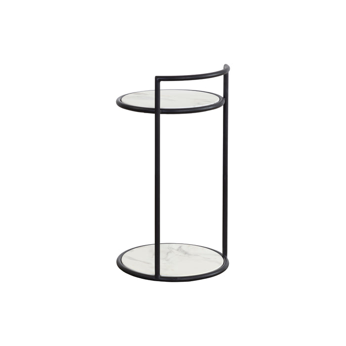 Sunpan Parga Indoor and Outdoor Round Concrete End Table