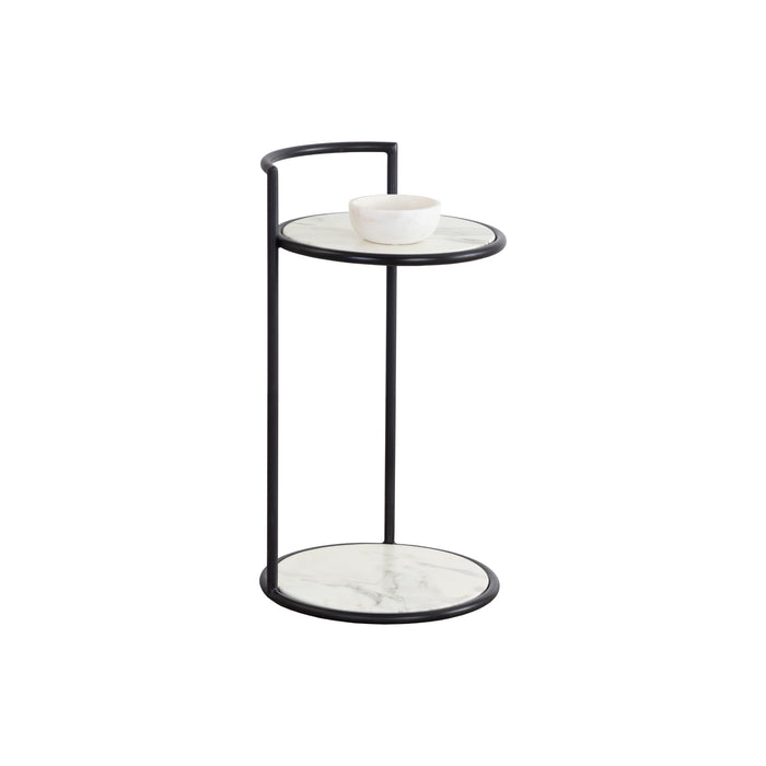 Sunpan Parga Indoor and Outdoor Round Concrete End Table