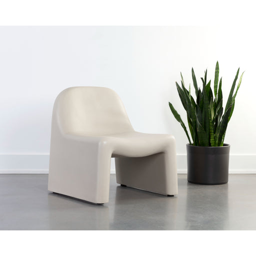 Sunpan Kessel White Concrete Modern Lounge Chair