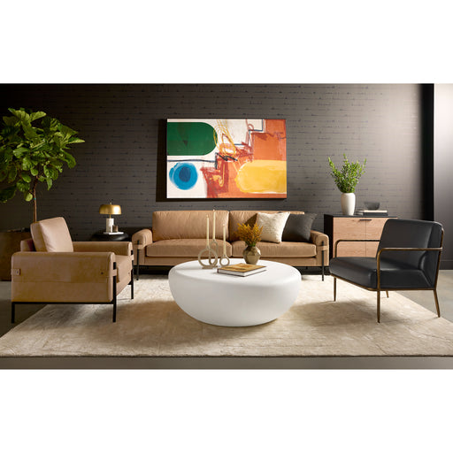 Sunpan Lathan Bovine Leather Modern Lounge Chair