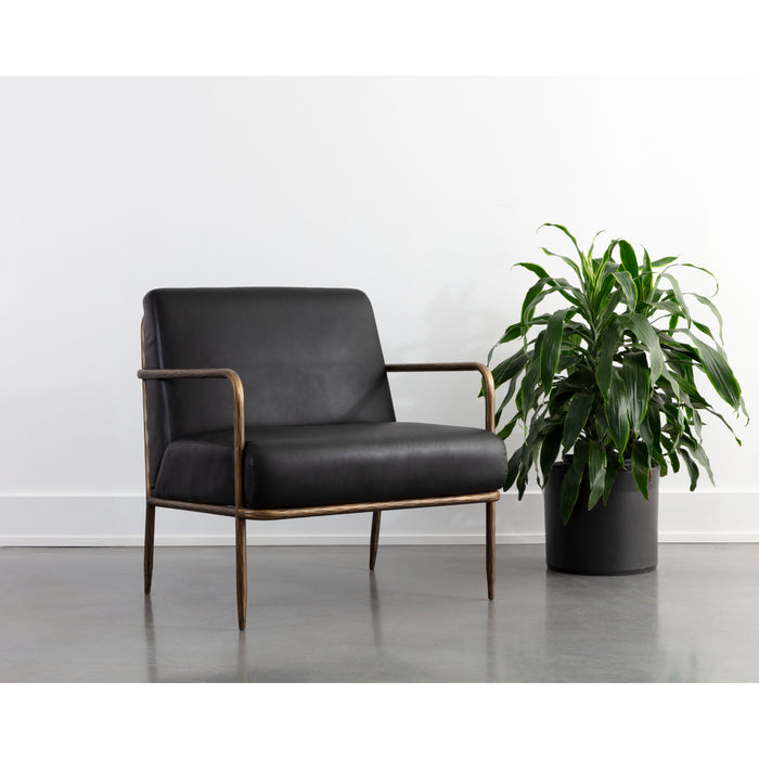 Sunpan Lathan Bovine Leather Modern Lounge Chair