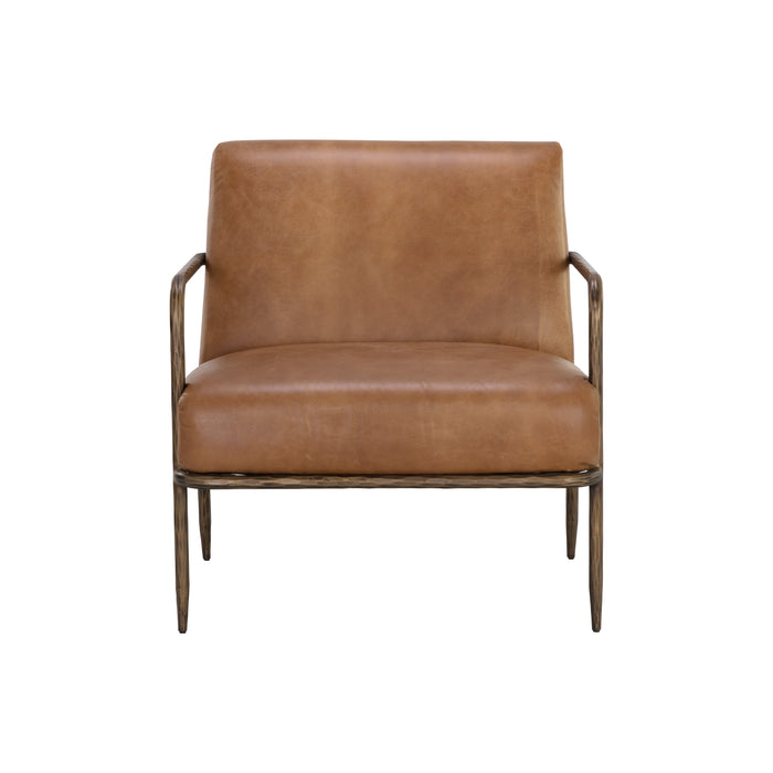 Sunpan Lathan Bovine Leather Modern Lounge Chair