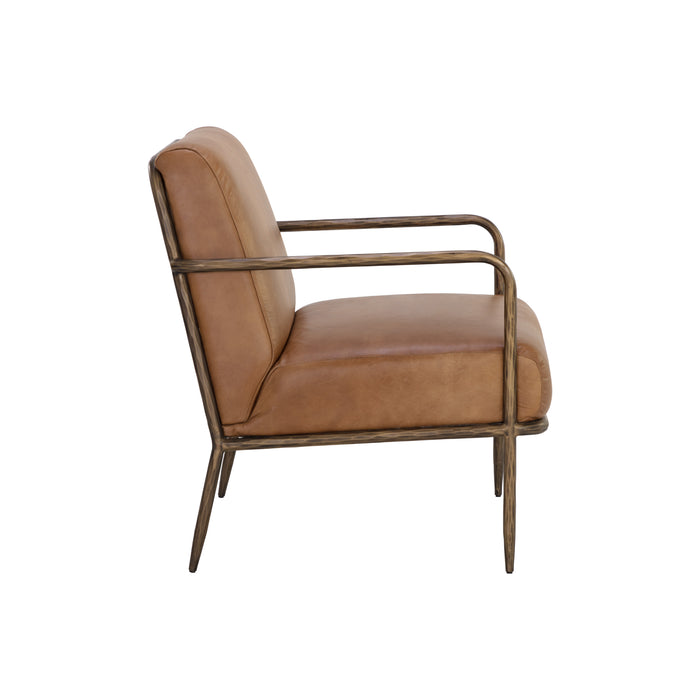 Sunpan Lathan Bovine Leather Modern Lounge Chair