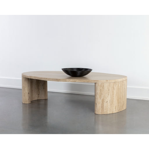 Sunpan Abina Handcrafted Travertine Coffee Table