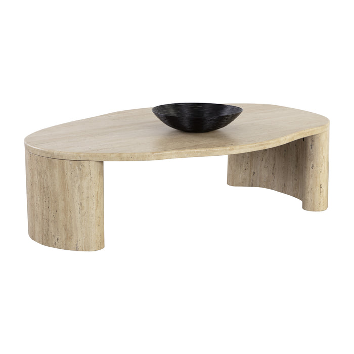 Sunpan Abina Handcrafted Travertine Coffee Table