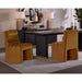 Sunpan Luxury Black Wood Table with Brown Chair Dining Set