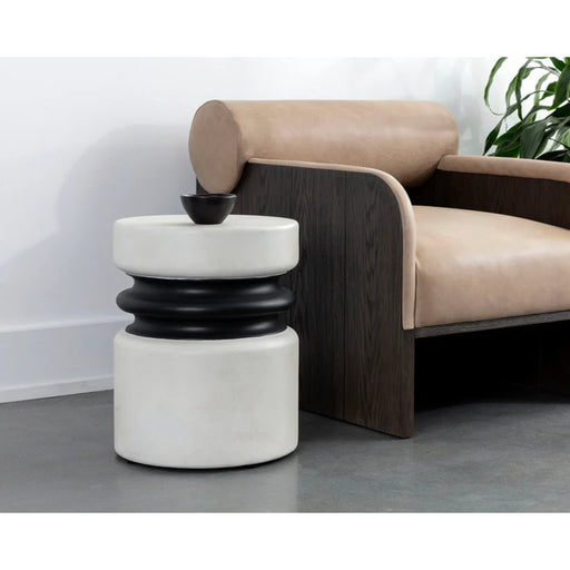 Sunpan Sumie Round Indoor and Outdoor Concrete End Table 