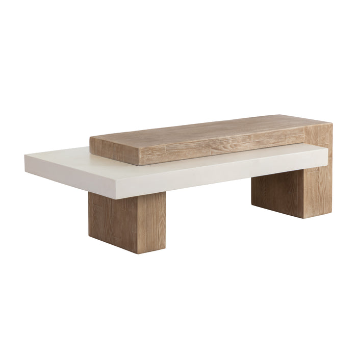 Sunpan Herriot Indoor and Outdoor Wood Base Coffee Table