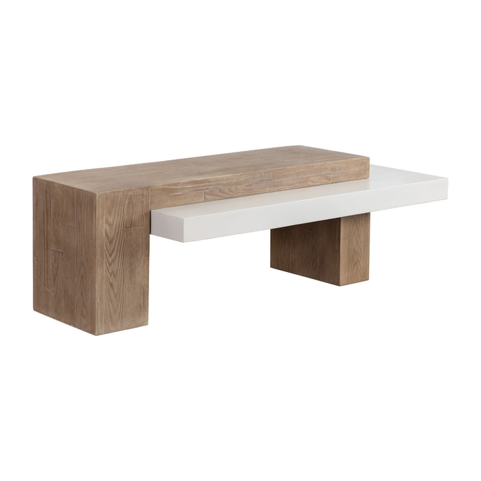 Sunpan Herriot Indoor and Outdoor Wood Base Coffee Table