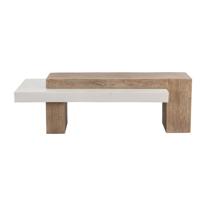 Sunpan Herriot Indoor and Outdoor Wood Base Coffee Table