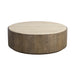 Sunpan Oberon Handcrafted Round Travertine Top Coffee Table