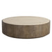 Sunpan Oberon Handcrafted Round Travertine Top Coffee Table