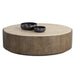 Sunpan Oberon Handcrafted Round Travertine Top Coffee Table