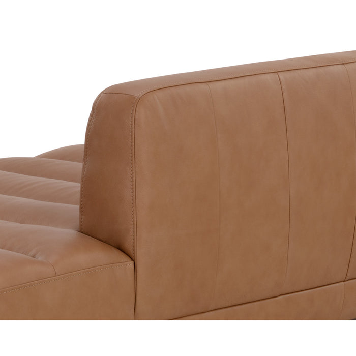 Sunpan Ilyana Brown Leather Mid Century Modern Daybed
