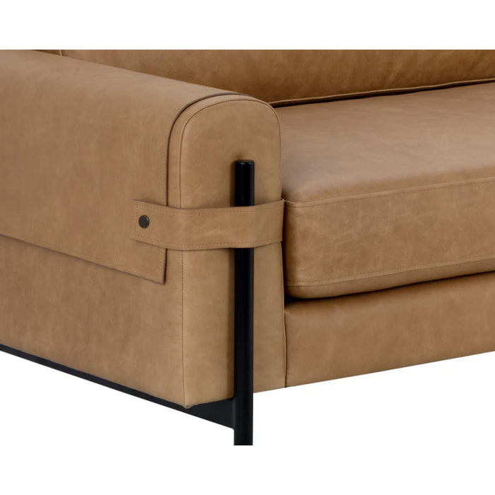 Sunpan Camus Brown Leather Sofa 