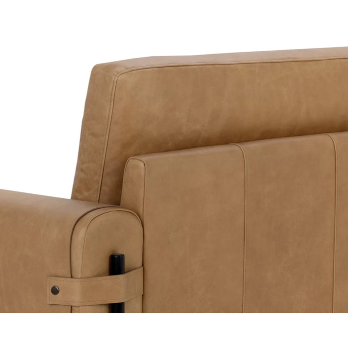 Sunpan Camus Brown Leather Sofa 