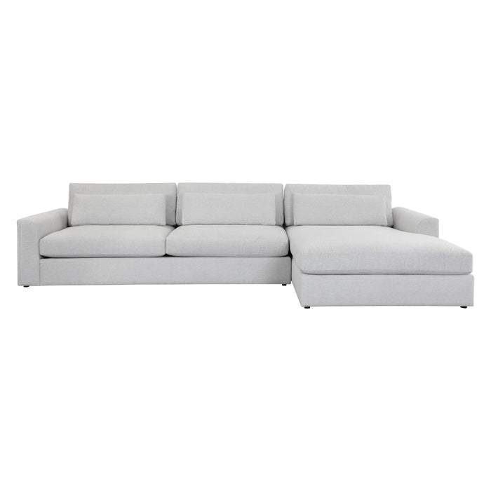 Sunpan Merrick Grey Fabric Mid Century Modern Sofa Chaise - Raf