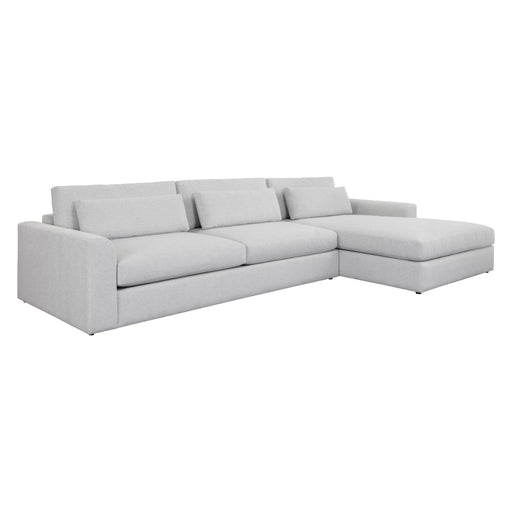 Sunpan Merrick Grey Fabric Mid Century Modern Sofa Chaise - Raf
