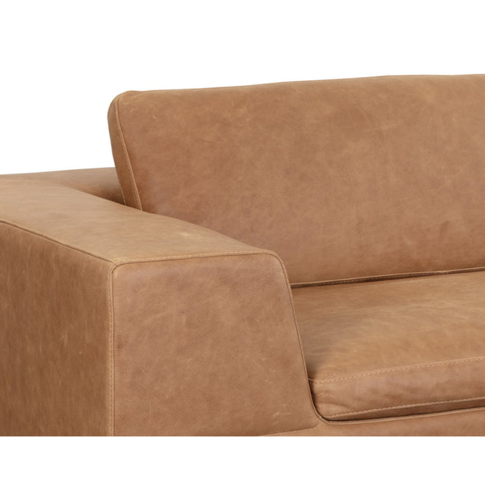 Sunpan Ira Brown Leather Sofa 