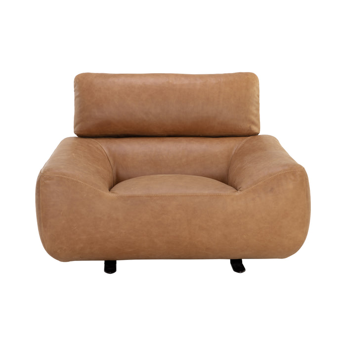 Sunpan Paget Camel Leather Glider Lounge Chair 