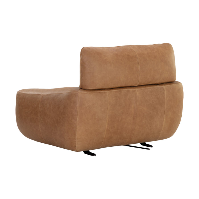 Sunpan Paget Camel Leather Glider Lounge Chair 