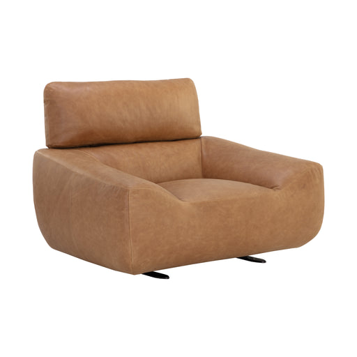 Sunpan Paget Camel Leather Glider Lounge Chair 