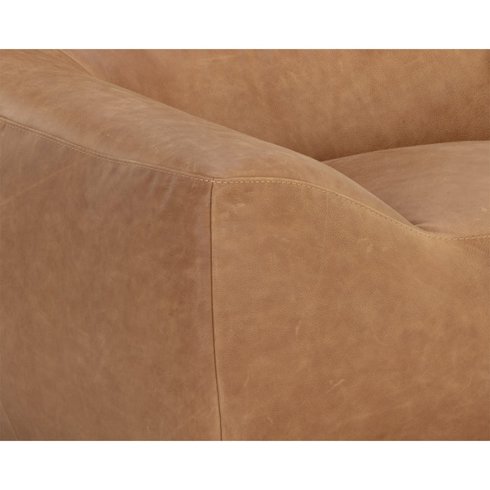 Sunpan Paget Camel Leather Glider Lounge Chair 