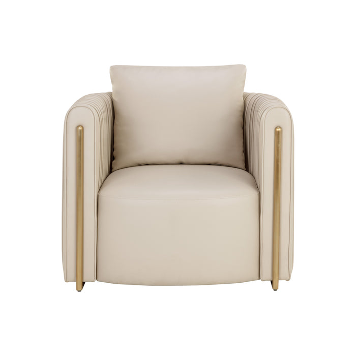 Sunpan Alix White Faux Leather Modern Lounge Chair