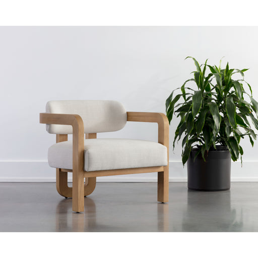 Sunpan Madrone Heather Ivory Fabric Lounge Chair 