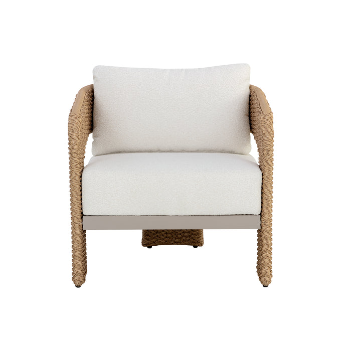 Sunpan Pylos Louis Cream Natural Lounge Chair 