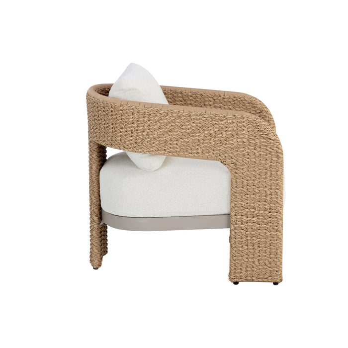 Sunpan Pylos Louis Cream Natural Lounge Chair 