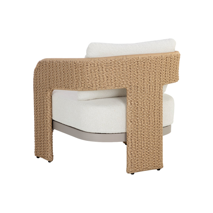 Sunpan Pylos Louis Cream Natural Lounge Chair 