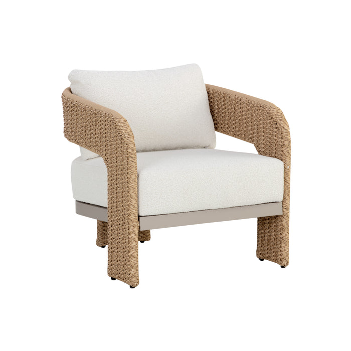 Sunpan Pylos Louis Cream Natural Lounge Chair 